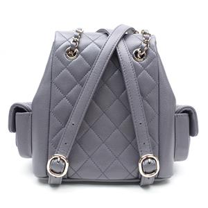 Pre-owned Chanel Duma Grey Calfskin Backpack