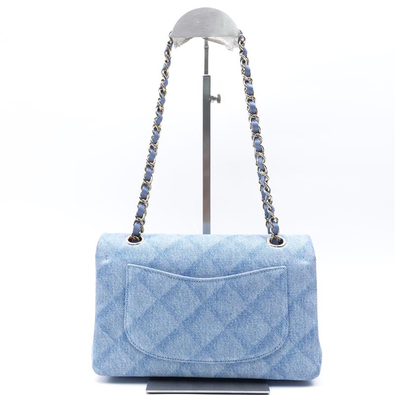 Pre-owned Chanel CF Small Blue Denim Shoulder Bag