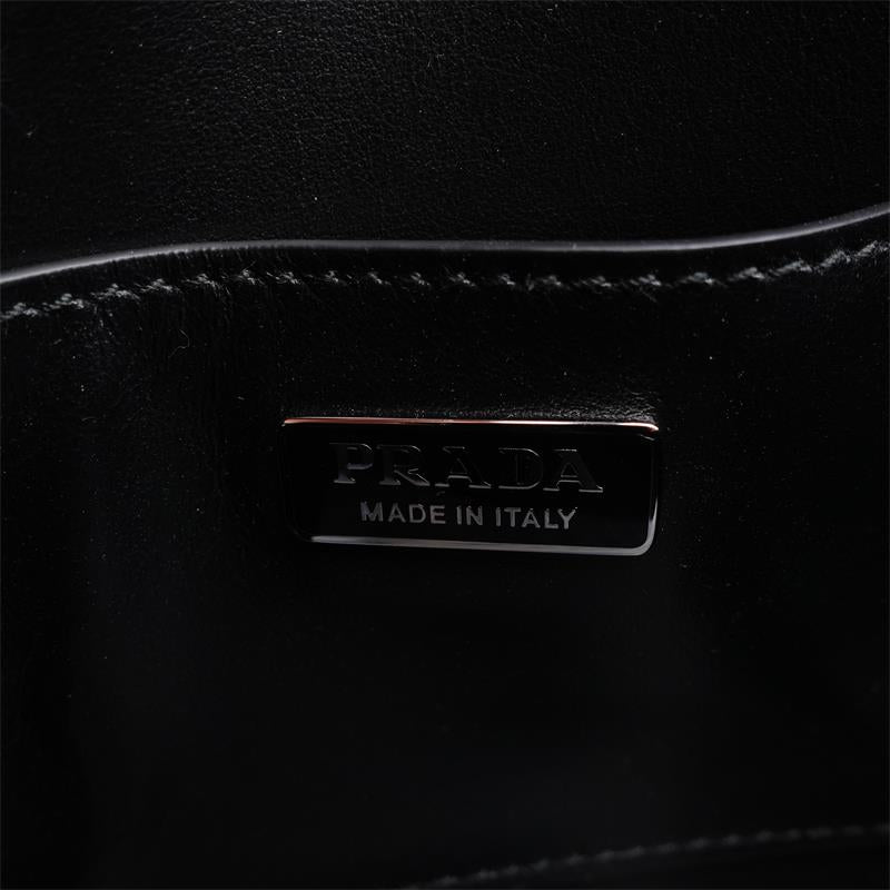 Pre-owned Prada Black Calfskin Glossy Crossbody Bag