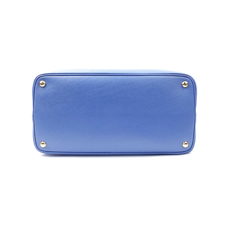 Pre-owned Prada Blue Double Saffiano Leather Bag