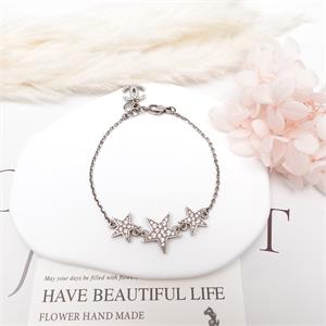 Pre-Owned Chanel Star Falling Diamond Silver Bracelet