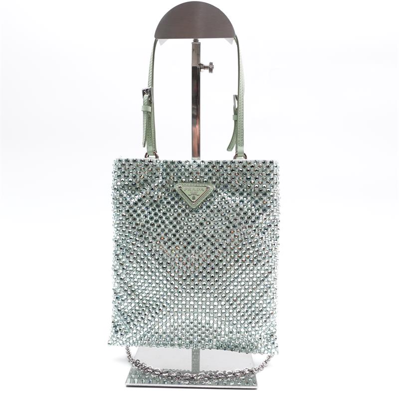 Prada Green Embellished Stain Handbag