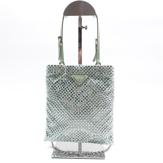 Prada Green Embellished Stain Handbag
