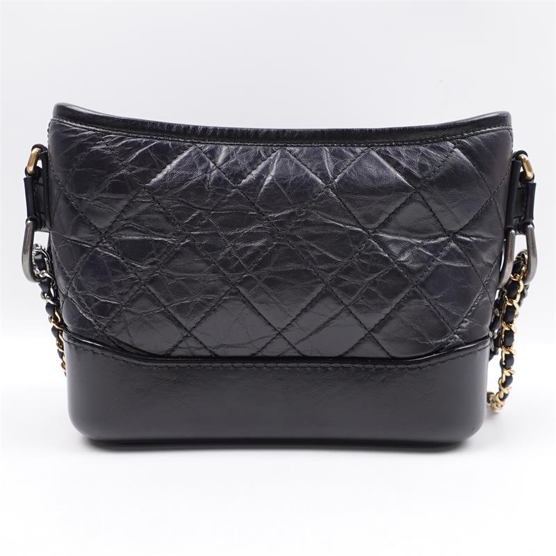 Pre-owned Chanel Gabrielle Black Calfskin Shoulder Bag