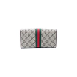 Pre-owned Gucci Ophidia Brown GG Canvas Wallet On Chain