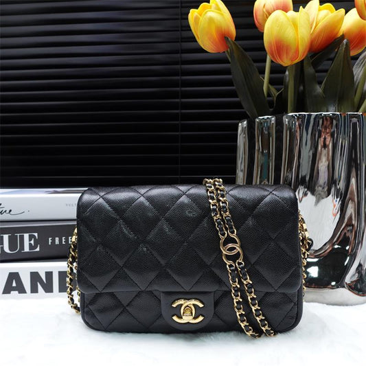 Pre-owned Chanel CF Black Calfskin Shoulder Bag
