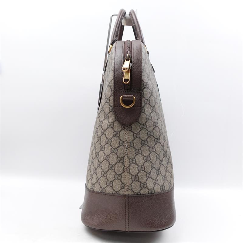 Pre-owned Gucci Ophidia Brown Coated Canvas Shoulder Bag