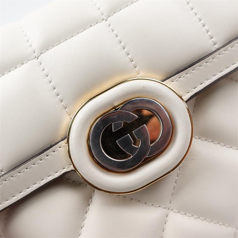Pre-owned Gucci DECO MINI Cream Calfskin Shoulder Bag