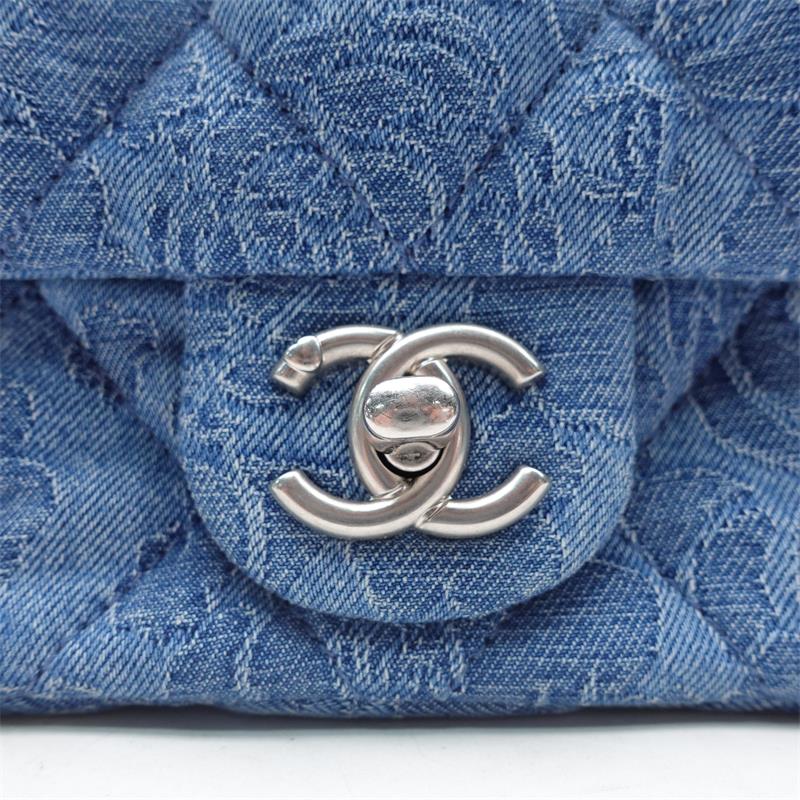 Pre-owned Chanel CF Blue Demin Shoulder Bag