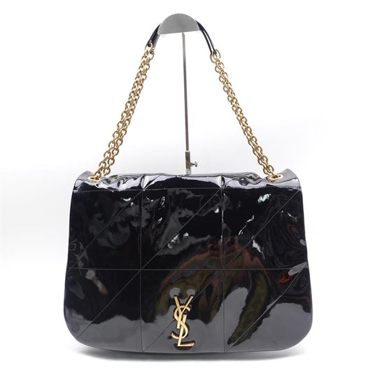 Pre-owned Saint Laurent Jamie Large Black Vernis Shoulder Bag