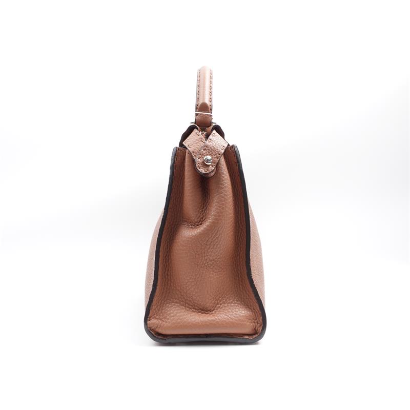 Pre-owned Fendi Peekaboo Iconic Brown Calfskin Shoulder Bag
