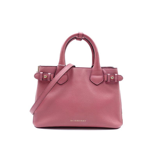 [Deal] Pre-owed Burberry THE BANNER Pink Calfskin Shoulder Bag