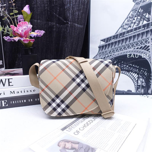 Pre-owned Burberry Check Canvas Shoulder Bag