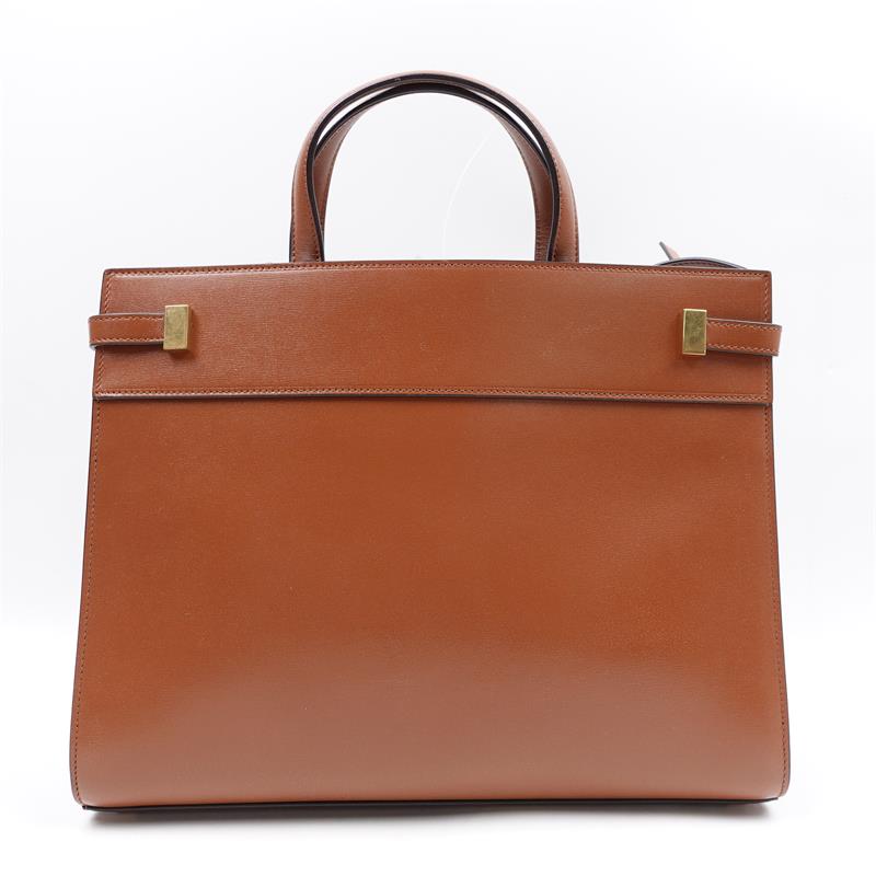Pre-owned Saint Laurent Manhattan Brown Calfskin Handle Bag