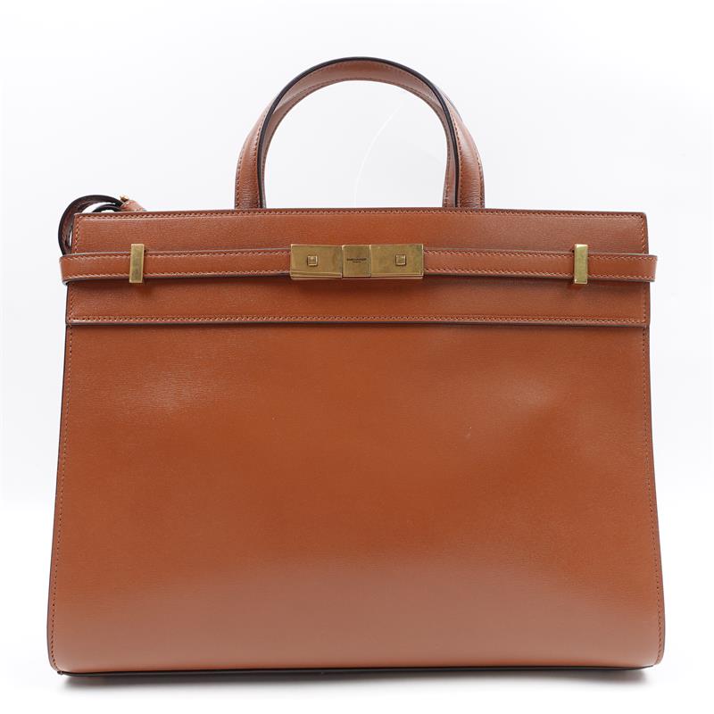 Pre-owned Saint Laurent Manhattan Brown Calfskin Handle Bag