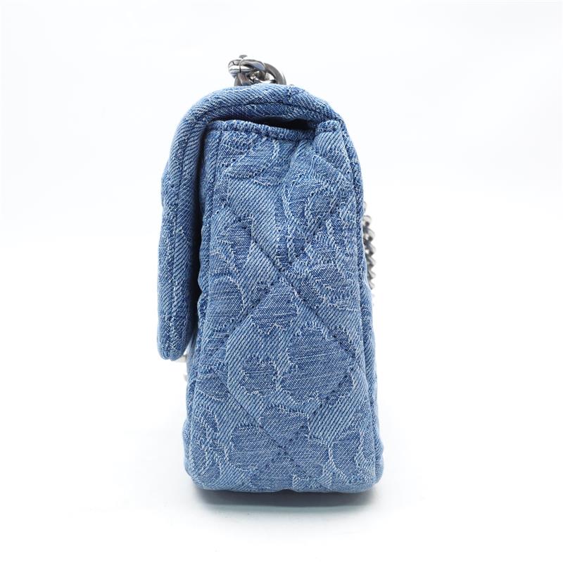 Pre-owned Chanel CF Blue Demin Shoulder Bag