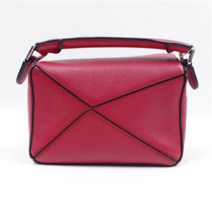 Pre-owned Loewe Puzzle mini Red Calfskin Shoulder Bag