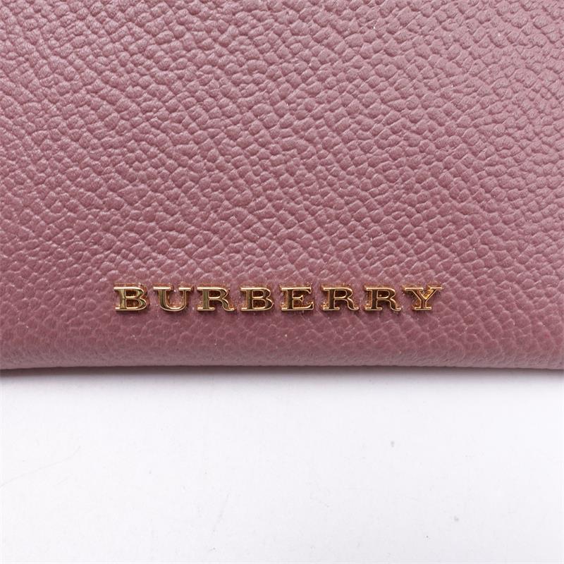 Pre-owned Burberry Pink Calfskin Card Holder