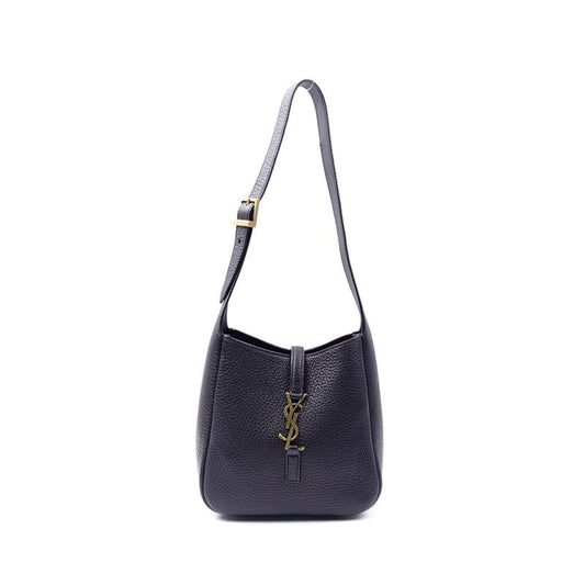 Pre-owned Saint Laurent LE 5 A 7 Black Calfskin Bucket