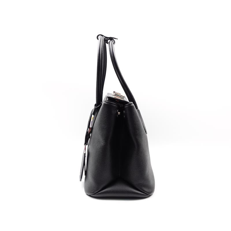 Pre-owned Prada Black Double Saffiano Leather Shoulder Bag