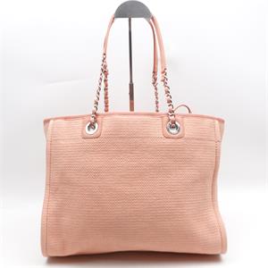 Pre-owned Chanel Deauville Pink Knitted Fabric Shoudler Bag