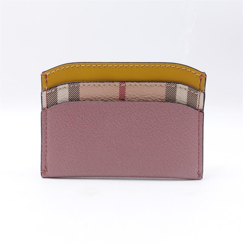 Pre-owned Burberry Pink Calfskin Card Holder