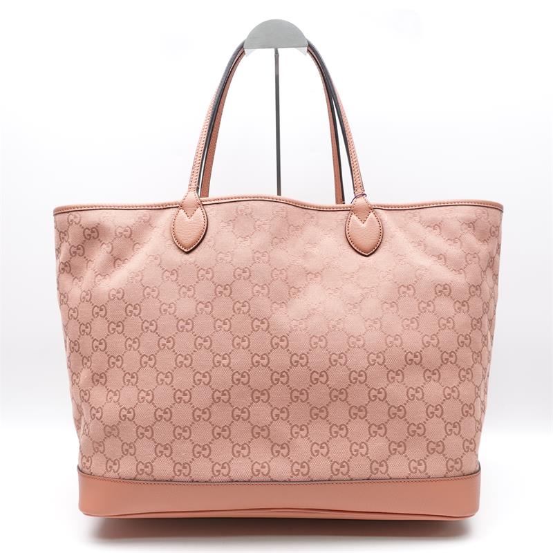 Pre-owned Gucci Pink GG Canvas Tote Bag