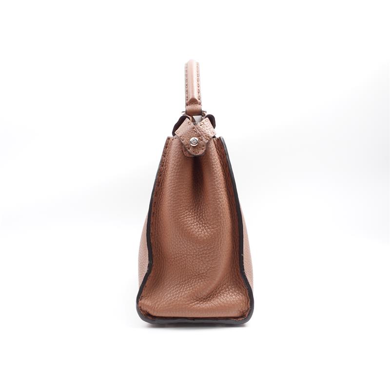 Pre-owned Fendi Peekaboo Iconic Brown Calfskin Shoulder Bag