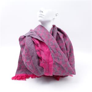 Pre-Owned Gucci Pink&Gray Square Wool Scarf