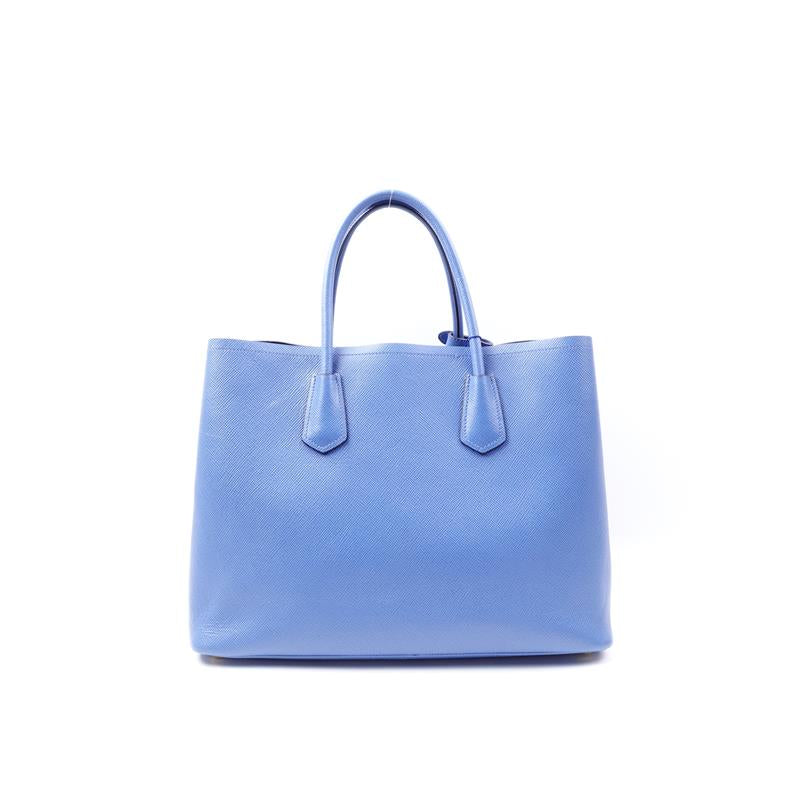 Pre-owned Prada Blue Double Saffiano Leather Bag
