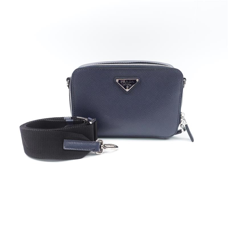 Pre-owned Prada Bark Blue Calfskin Sholulder bag