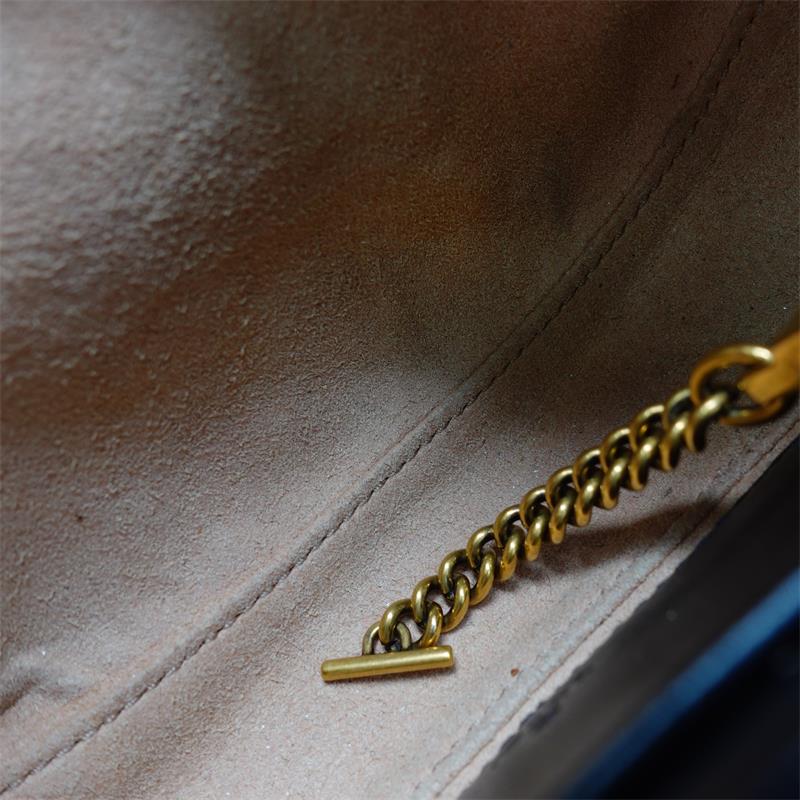 Pre-owned Gucci GG Marmont  Black Calfskin Shoulder Bag