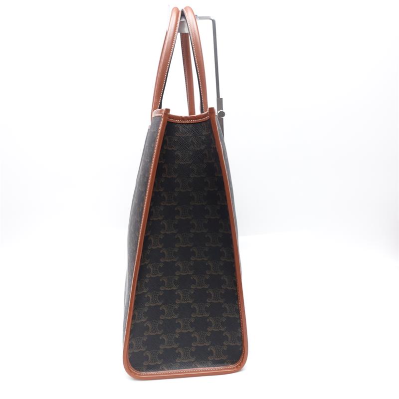 Pre-owned Celine Cabas Brown Coated Canvas Shoulder Bag
