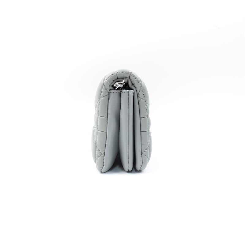 Pre-owned Dior Caro Grey Lambskin Shoulder Bag