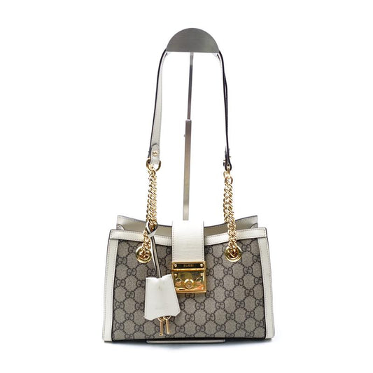 Pre-owned Gucci Padlock white Coated Canvas Tote