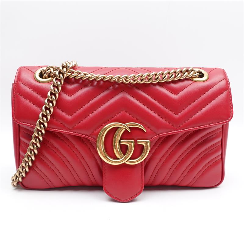 [Deal] Pre-owned GUCCI GG Marmont Red Calfskin Crossbody