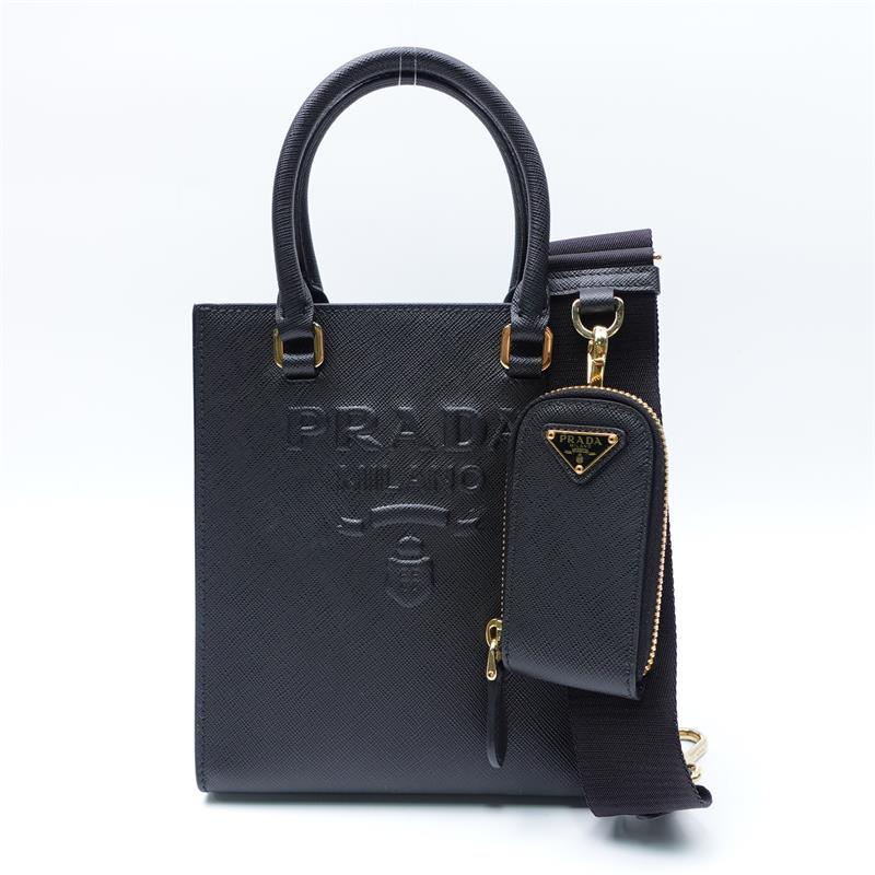Pre-owned Prada Black Calfskin Shoulder Bag