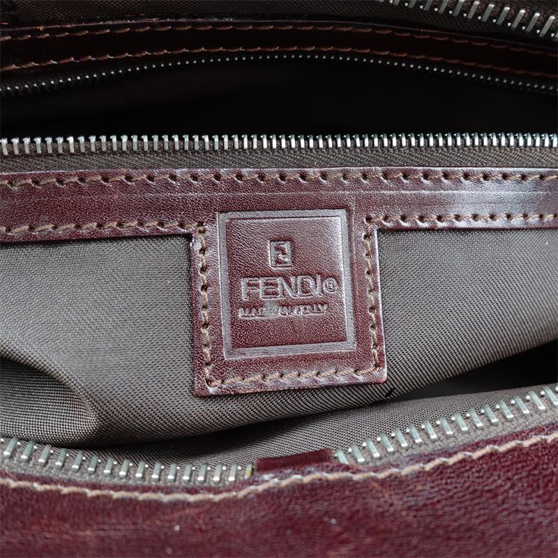Pre-Owned Fendi Boston Brown FF Canvas Tote Bag