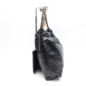 Pre-owned Chanel 22BAG Black Calfskin Shoulder Bag