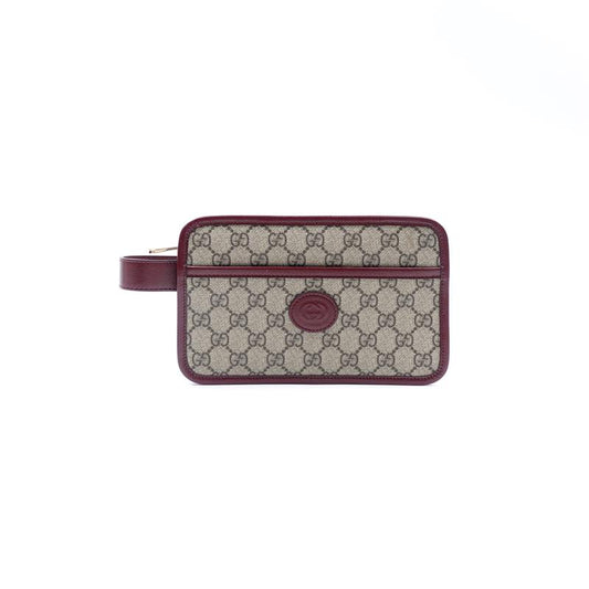 Pre-owned Gucci Brown Coated Canvas Clutch