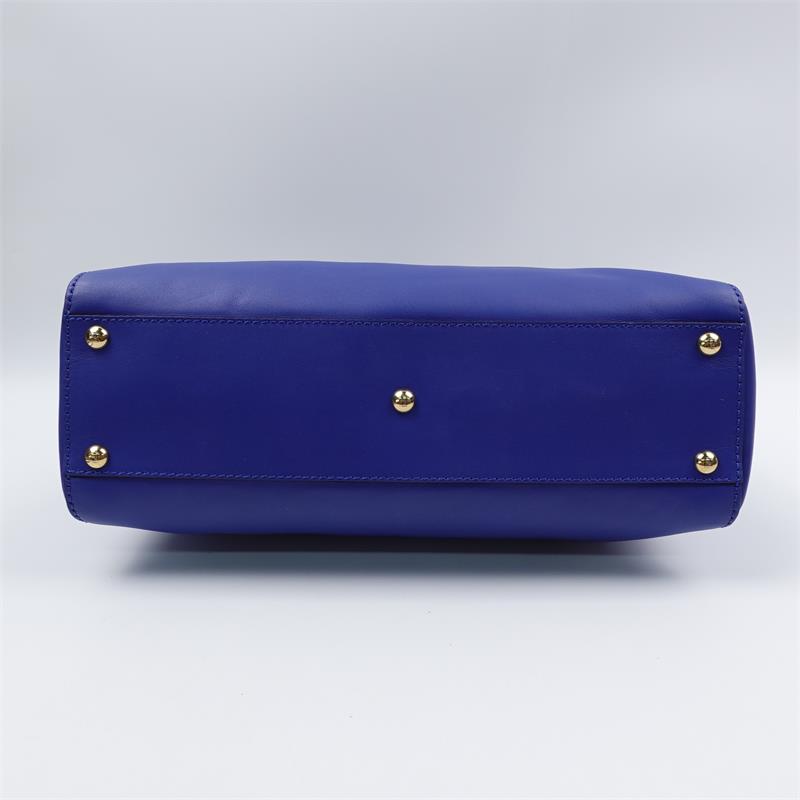 Pre-owned Fendi Peekaboo Blue Calfskin Handle Bag
