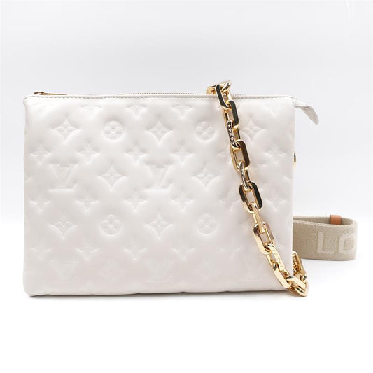 Pre-owned Louis Vuitton Coussin White Lambskin Shoulder Bag
