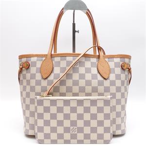 Pre-owned Louis Vuitton Neverfull Damier Azur Coated Canvas Shoulder Bag