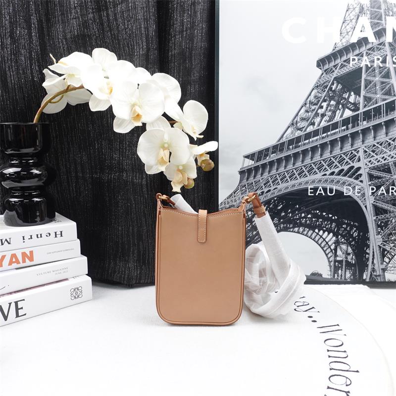 Pre-owned Saint Laurent Milk Tea Sulpice Calfskin Shoulder Bag