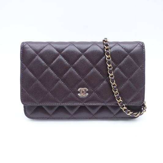 Pre-owned Chanel Woc Coffee Caviar Shoulder Bag