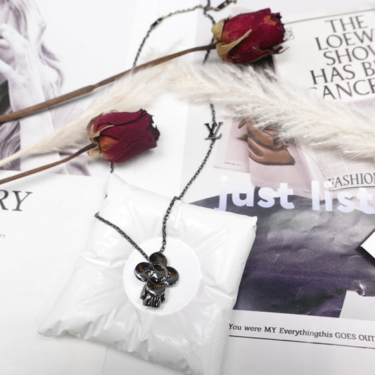 Pre-owned Louis Vuitton Vivinne Black Metal Necklace