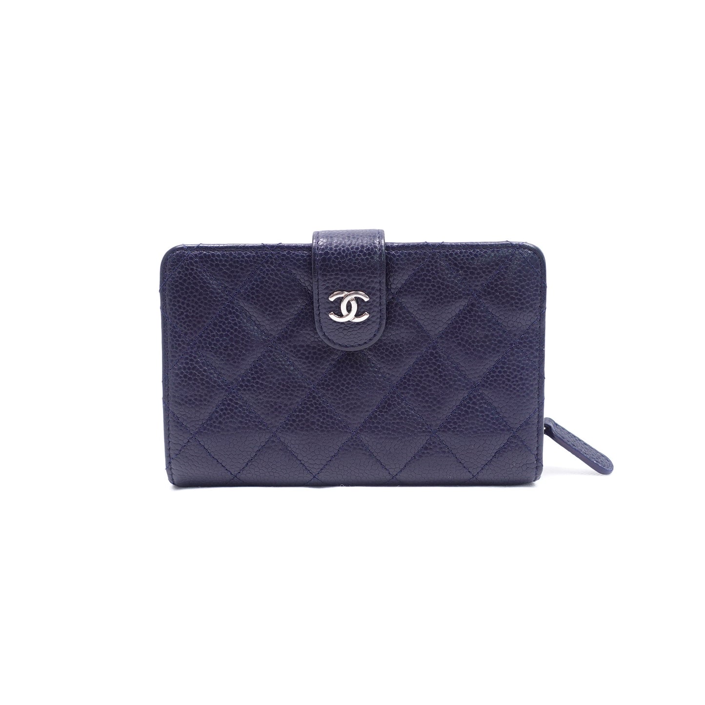 Pre-Owned Chanel Navy Calfskin Wallet