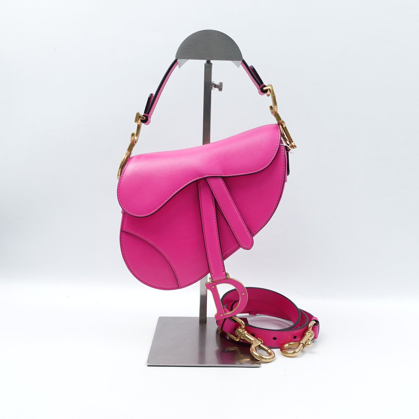 Pre-owned Dior Saddle Small Rose Pink Calfskin Shoulder Bag