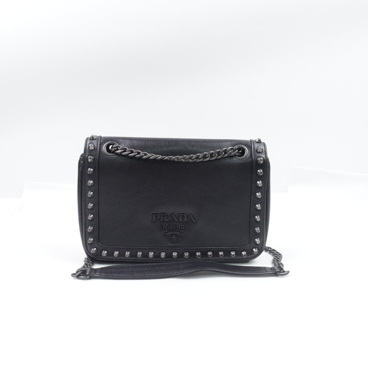 Pre-owned Prada Black Calfskin Shoulder Bag