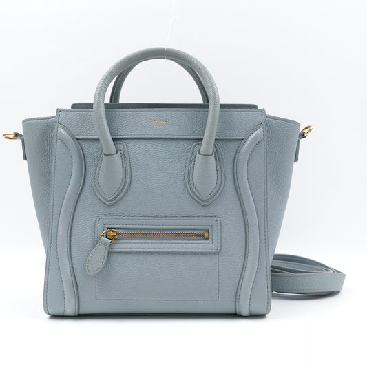Pre-owned Celine Luggae Nano Blue Calfskin Shoulder Bag